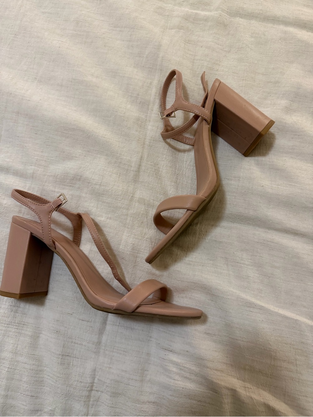 bp Blush Strappy Block Heel Sandals